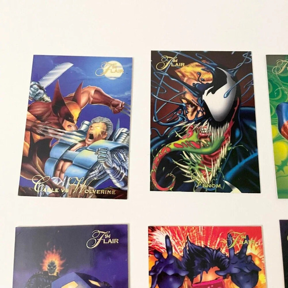 Vintage 1994 Lot of 11 Flair Cards Marvel Xmen Ghost Rider Doom Venom Spiderman - Picture 2 of 14
